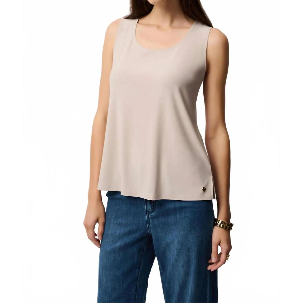 NEW JOSEPH RIBKOFF sleeveless scoop neck camisole top in moonstone